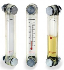 Verticaal peilglas met thermometer OPA.SLV(T)